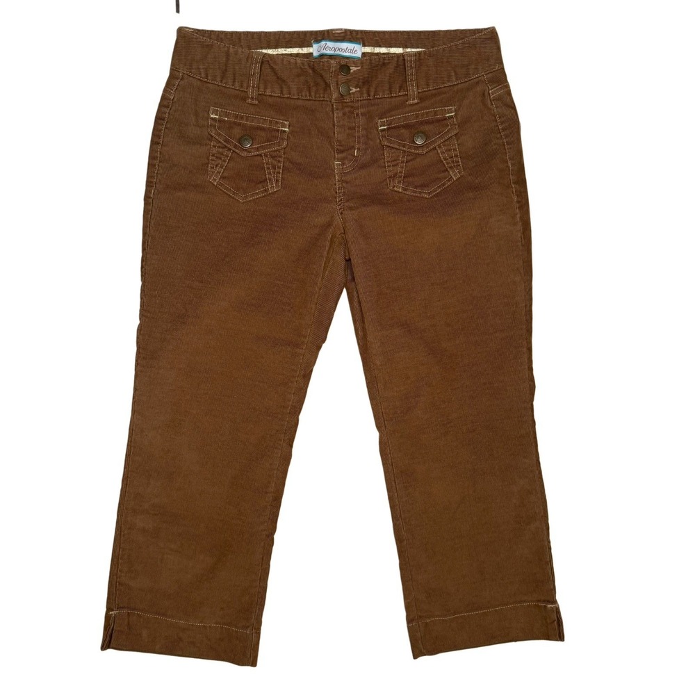 Y2K Aéropostale Corduroy Pants 9/10 Early 2000s Straight Leg Low Rise‎ Capri